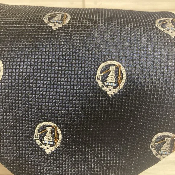 Ingles Buchan Tie Men's Navy Blue With Design 100% PolyesterGlasgow Scotland
